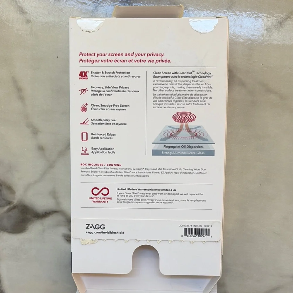 ZAGG Glass Elite Privacy Screen Protector for iPhone 11 Pro/XS/X - Black